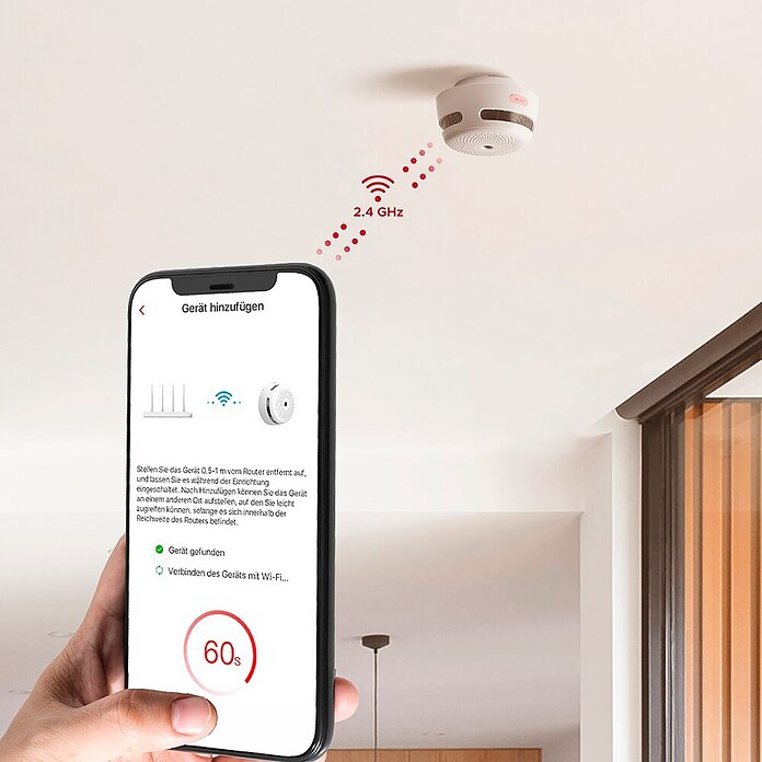 Simonrack Ecofire Detector de humo Smart (Diámetro: 78 cm, Duración de batería: 1 años, Señal de alarma: 85 dB) | BAUHAUS