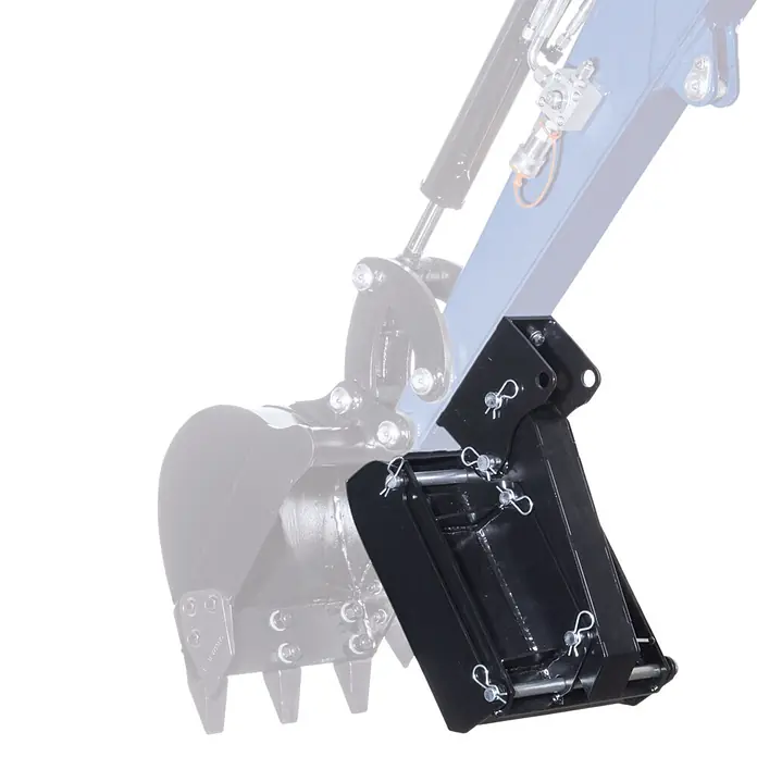 Scheppach Pulgar de excavadora - Acero, Específico para: Miniexcavadora Scheppach EXC1400 - Acoplador rápido hidráulico negro para cazo de excavadora.
