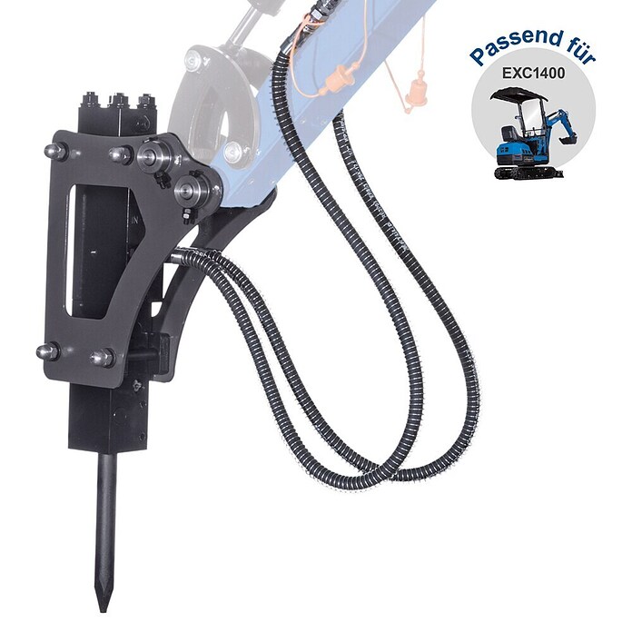 Scheppach Martillo demoledor (Acero, Con sistema hidráulico, Específico para: Miniexcavadora Scheppach EXC1400) | BAUHAUS