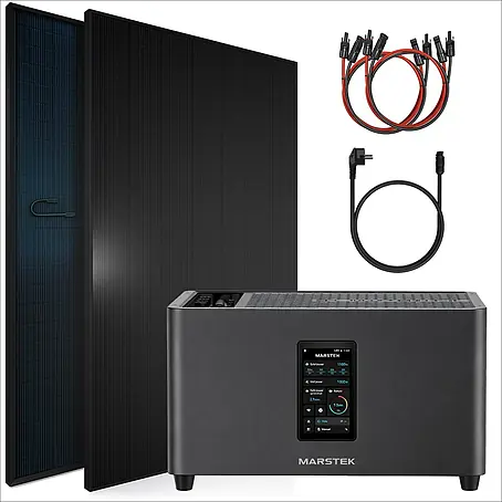 Sunniva  Balkonkraftwerk-Set 2760 / 800 Watt mit Marstek Jupiter C Plus 7.68 kWh Speicher