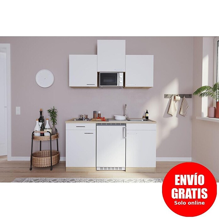 Respekta Cocina (Ancho: 150 cm, Con placa de dos fuegos, Blanco)