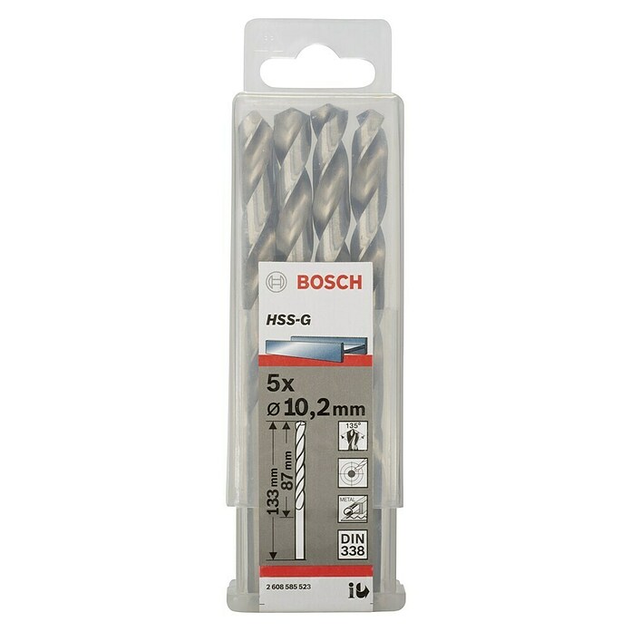 Bosch Metaalboor HSS-G (Diameter: 10,2 mm, Lengte: 133 mm)