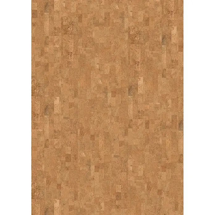 Corklife Studiostyle Korkboden - Mora, 905 x 295 x 10,5 mm - Natürliche braune Korktextur mit gefliestem, gesprenkeltem Patchwork-Muster.
