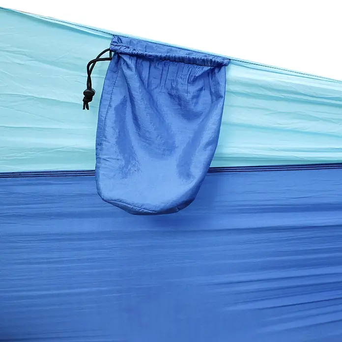 SVITA Hängematte - L x B: 300 x 200 cm, Sonstiges, Blau - Zweifarbiges blaues Outdoor-Gewebe mit einer integrierten blauen Zugbeutel-Tasche.