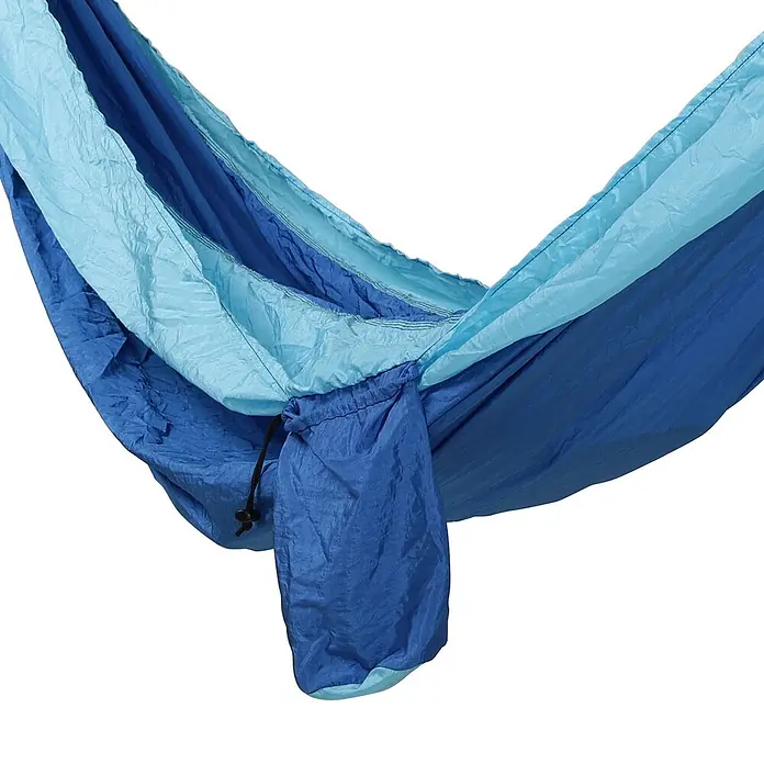 SVITA Hängematte - L x B: 300 x 200 cm, Sonstiges, Blau - Zweifarbige Hängematte aus blauem Stoff mit integriertem Kordelzugbeutel.