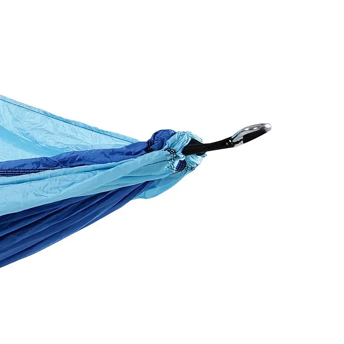 SVITA Hängematte - L x B: 300 x 200 cm, Sonstiges, Blau - Zweifarbige blaue Hängematte mit Karabinerhaken verbunden.