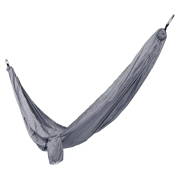 SVITA Hängematte - L x B: 300 x 200 cm, Sonstiges, Grau - Graue Stoffhängematte mit Karabinern an beiden Enden.