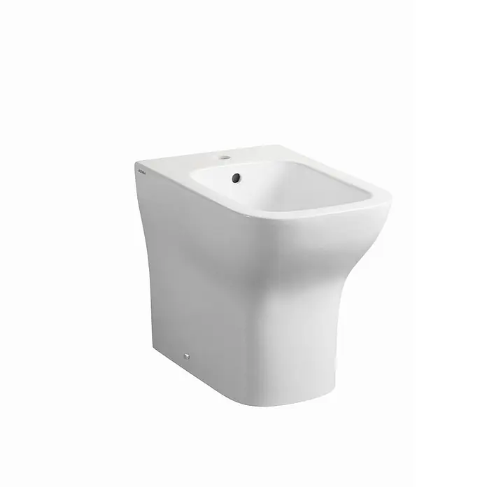 Kiamami Valentina Stand-WC-Kombination - Spülrandlos, WC Abgang: Senkrecht, Weiß - Weißes Keramik-Bidet in modernem Design für das Badezimmer.