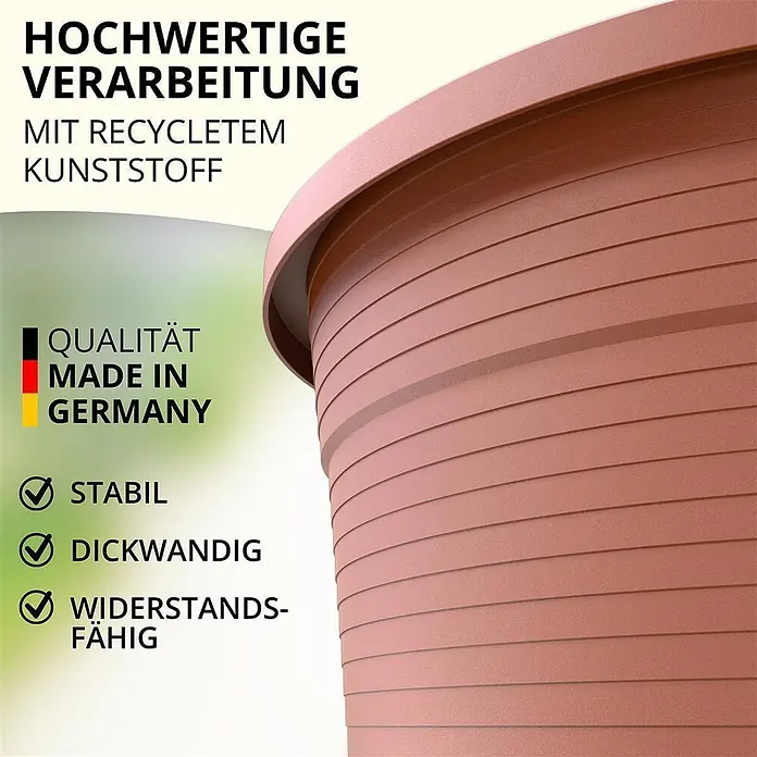 Plastard Pflanztopf Terra 3er Set Ø54 cm in Terrakotta – Blumentopf - Außenmaß (Ø x H): 54 x 45,5 cm, Kunststoff, Terrakotta - Brauner Pflanztopf aus hochwertigem, recyceltem Kunststoff, stabil und dickwandig.
