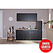 Respekta Cocina (Ancho: 180 cm, Con placa vitrocerámica, Negro)