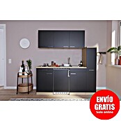 Respekta Cocina (Ancho: 180 cm, Con placa de dos fuegos, Negro)