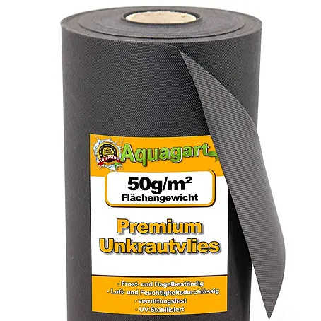 Aquagart  Bodenschutzvlies 64m² 50g/m² 1,6m Gartenvlies Unkrautvlies