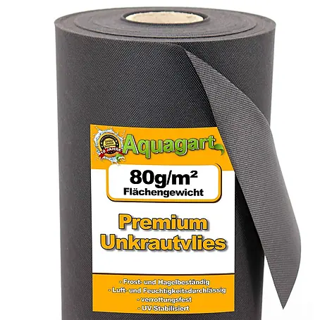 Aquagart  Bodenschutzvlies 40m² 80g/m² 1,6m Gartenvlies Unkrautvlies