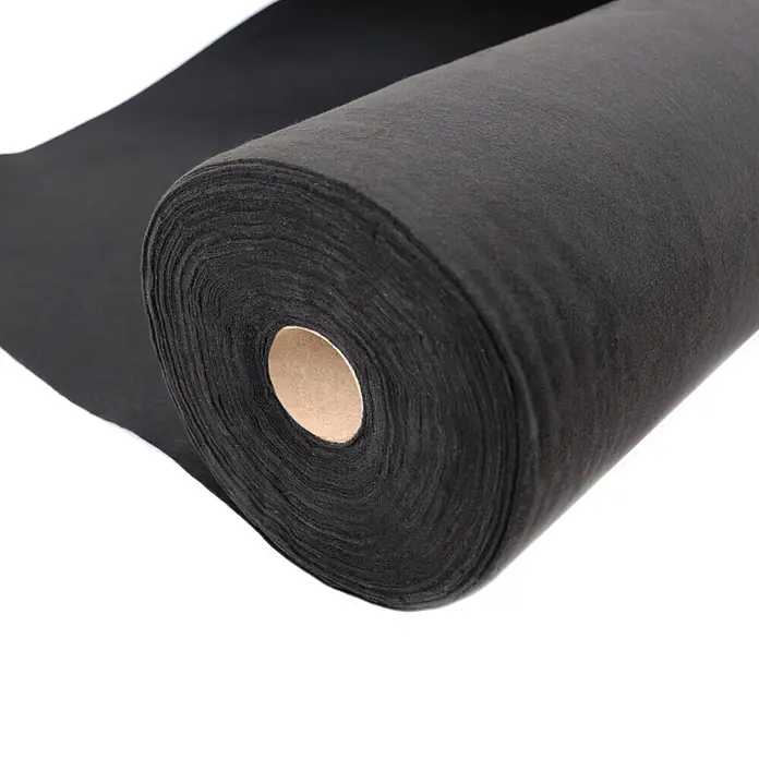 Aquagart Bodenschutzvlies 325m 190g/m² 1m Unkrautvlies Gartenvlies -  - Rolle aus schwarzem Filzstoff mit Pappkern.