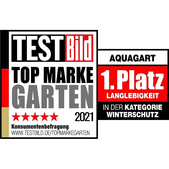 Aquagart Bodenschutzvlies 96m 60 Winterschutzvlies Wintervlies -  - Auszeichnung: TEST Bild Top Marke Garten 2021, 5 Sterne. Aquagart 1. Platz für Langlebigkeit in Winterschutz (Konsumentenbefragung).