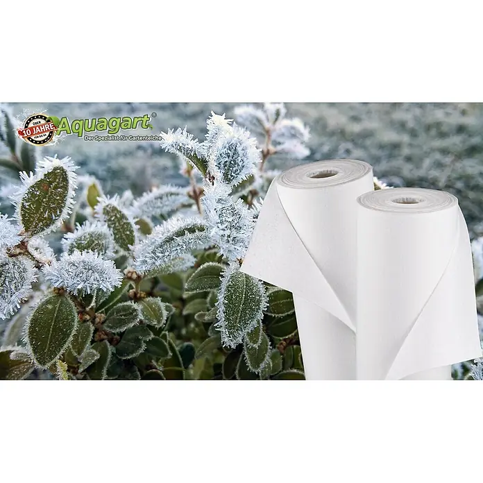 Aquagart Bodenschutzvlies 250m 150 2m Winterschutzvlies Wintervlies -  - Weiße Vliesrollen, die wesentlichen Frostschutz für Pflanzen bieten.