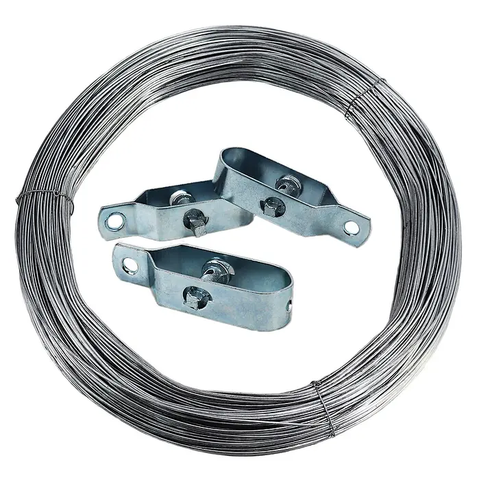 Aquagart Zaun-Set 100m 150 19 15 Wildzaun Forstzaun - 100 x 1,5 m, grau - Gerollter verzinkter Draht mit drei silbernen Metallzaunklemmen zur Befestigung von Zäunen.