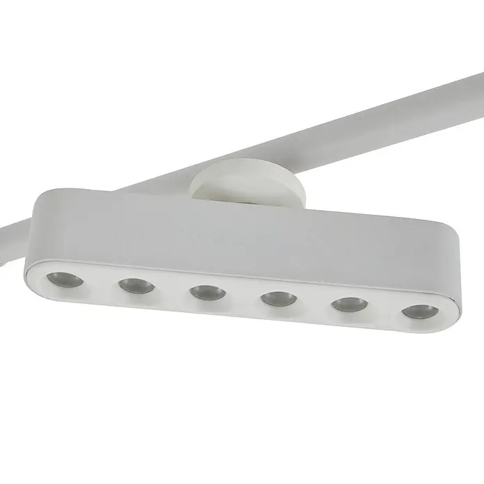 Lindby Deckenstrahler Eldrin - weiß / opal, weiß / opal - Graue Stromschiene Leuchte mit sechs integrierten LED-Leuchten, für ein Schienensystem.