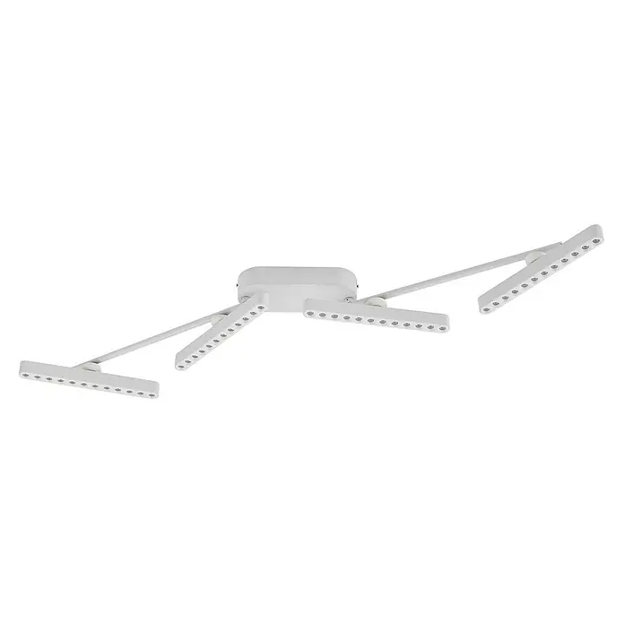 Lindby Deckenstrahler Eldrin - weiß / opal, weiß / opal - Weiße Deckenleuchte mit vier verstellbaren Armen und mehreren LED-Spots pro Arm.