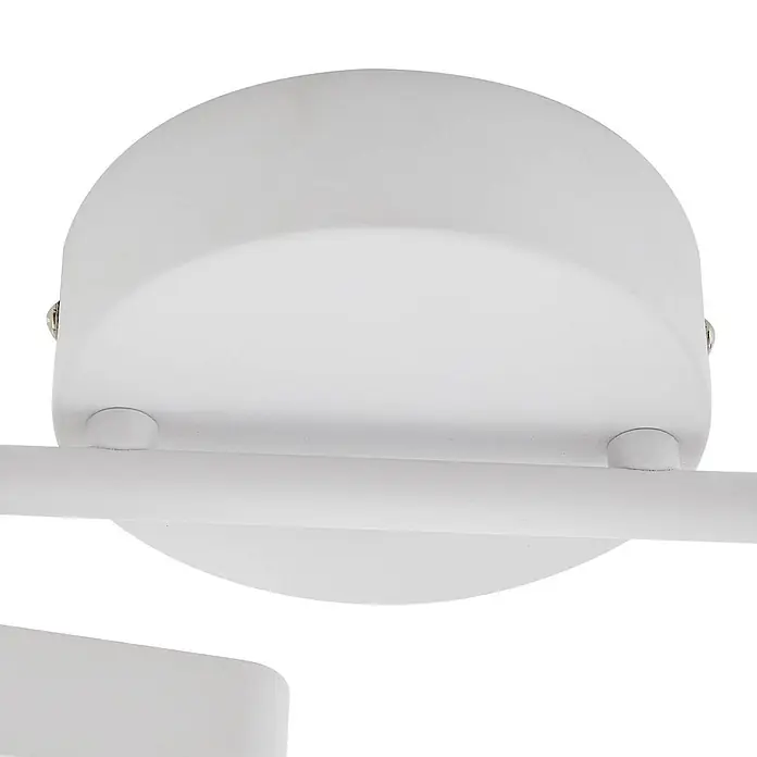 Lindby Deckenstrahler Eldrin - weiß / opal, weiß / opal - Weiße Deckenleuchte mit rundem Sockel und Verlängerungsstange, im modernen, minimalistischen Design.
