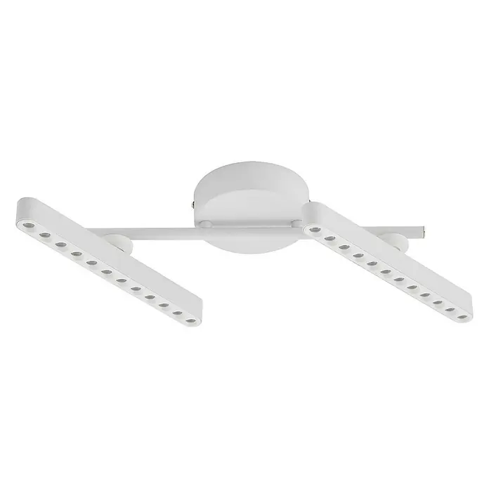 Lindby Deckenstrahler Eldrin - weiß / opal, weiß / opal - Weiße moderne Deckenleuchte mit zwei verstellbaren LED-Leisten und mehreren integrierten Strahlern.