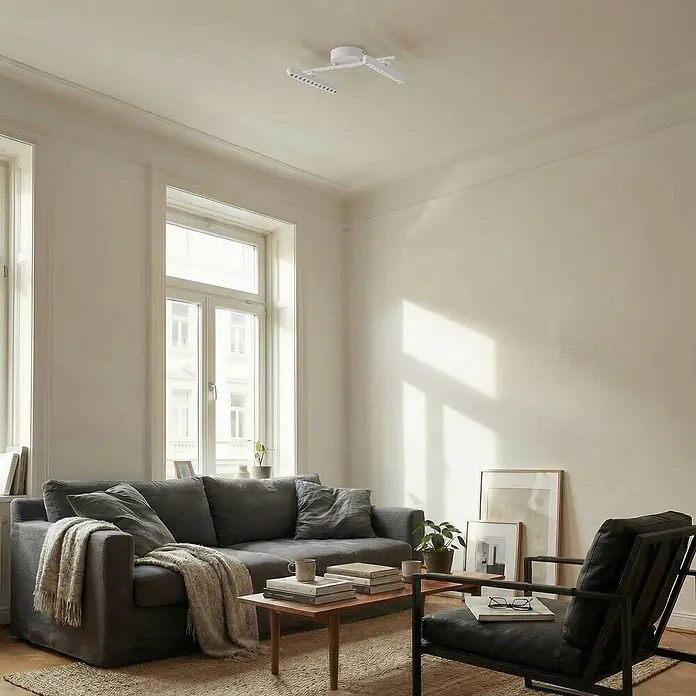 Lindby Deckenstrahler Eldrin - weiß / opal, weiß / opal - Weiße moderne LED-Deckenleuchte an der Decke montiert, mit zwei verstellbaren linearen Lampen.