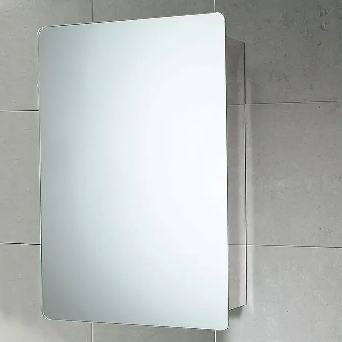 Kiamami Valentina Spiegelschrank - B x H: 120 x 660 cm, Chrom - Rechteckiger Wandspiegelschrank mit abgerundeten Ecken.