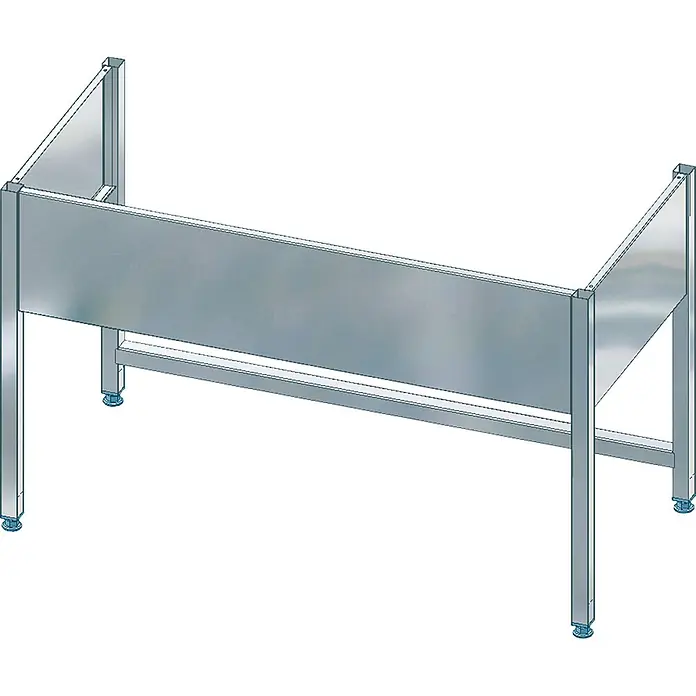 KWC Einbauspüle MAXIMA - 200 x 66 cm - Edelstahlrahmen für gewerblichen Arbeitstisch oder Spüle, mit integrierter Spritzschutzwand und verstellbaren Füßen.