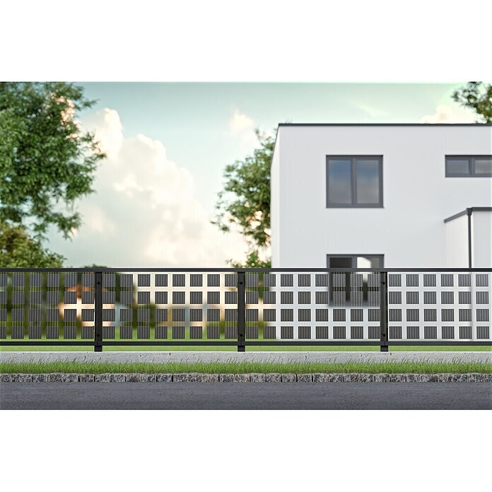 SunElements Zaun-Set mit 2 Photovoltaikmodulen (L x B x H: 14 x 352 x 150 cm, Anthrazit metallic) | BAUHAUS