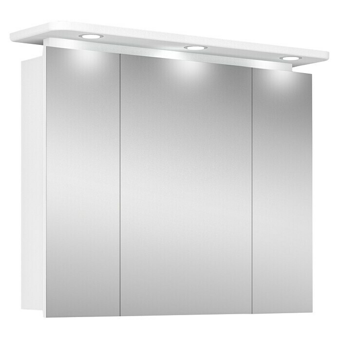 Riva LED-Spiegelschrank (B x H: 92,3 x 75,2 cm, Mit Beleuchtung, Spanplatte, Weiß)