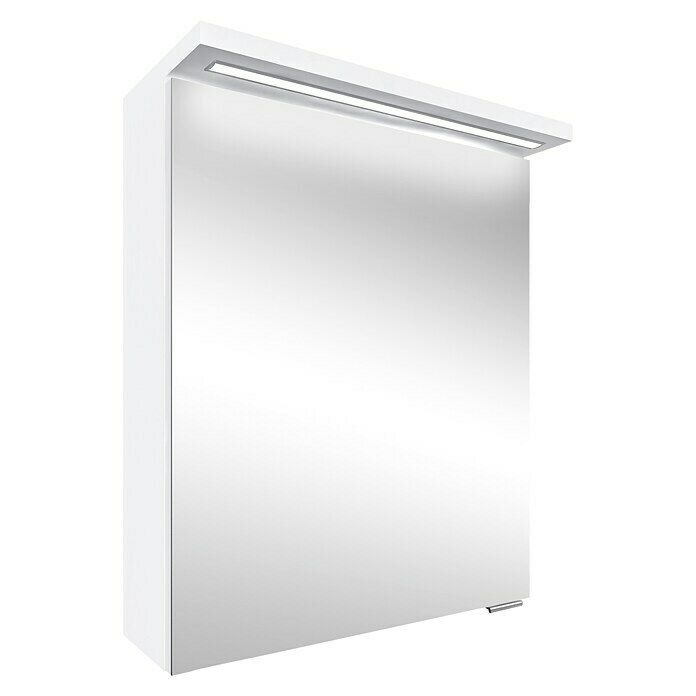 Riva LED-Spiegelschrank LindaB x H: 50 x 67,2 cm, Mit Beleuchtung, Spanplatte, Weiß Front View