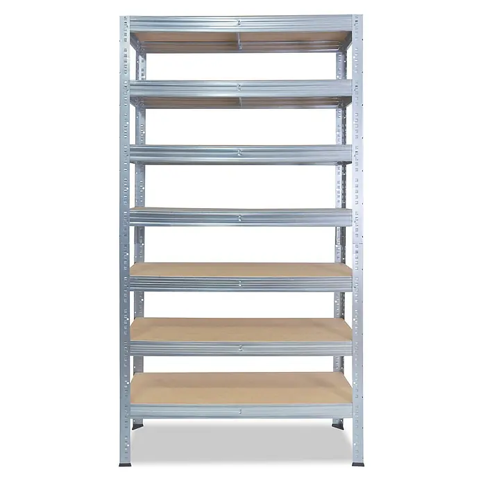 shelfplaza Schwerlastregal PRO - H x B x T: 230 x 110 x 30 cm, Traglast pro Boden: 200 kg, Stecken, verzinkt - Verzinktes Stahlregal mit sechs Holzböden.