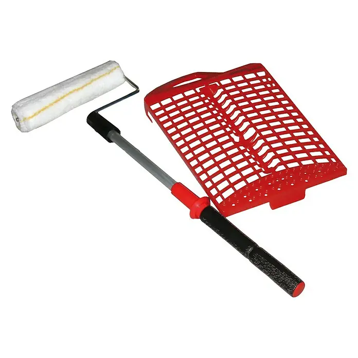Lehnartz Farbroller Rollex Vario Plus - Breite Walze: 230 mm, Länge Teleskopstange: 400 mm - 800 mm - Ein Farbtablett und ein Farbroller mit Teleskopstiel zum einfachen Auftragen von Farbe auf Oberflächen.