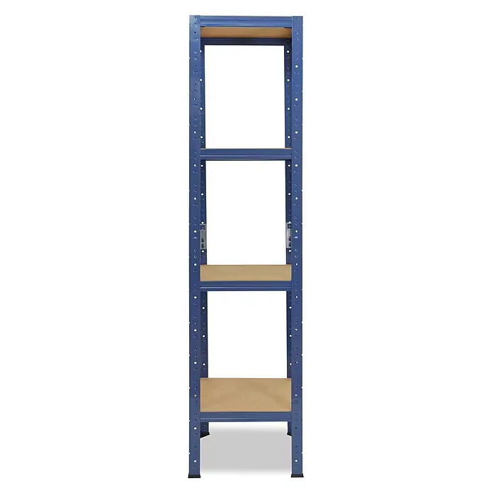 shelfplaza Schwerlastregal HOME - H x B x T: 180 x 60 x 60 cm, Traglast pro Boden: 175 kg, Anzahl Böden: 4 Stk., Stecken, blau - Blaues Metallregal mit vier verstellbaren MDF-Böden zur vielseitigen Lagerung.