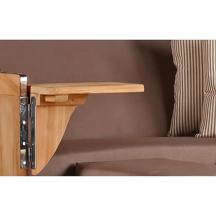 Mr. Deko Strandstuhl Strandkorb Düne Bullauge Teak PE Grey Dessin 534 - 1 Stk., Teakholz. Polyrattan, Rückenlehne verstellbar, PE Grey - Klappbares Regal aus hellem Holz mit Metallscharnieren für kompakte Räume.
