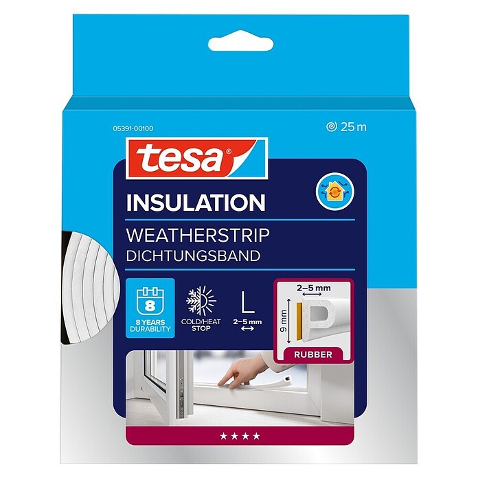 tesa MOLL P-Profildichtung (Weiß, 25 m)