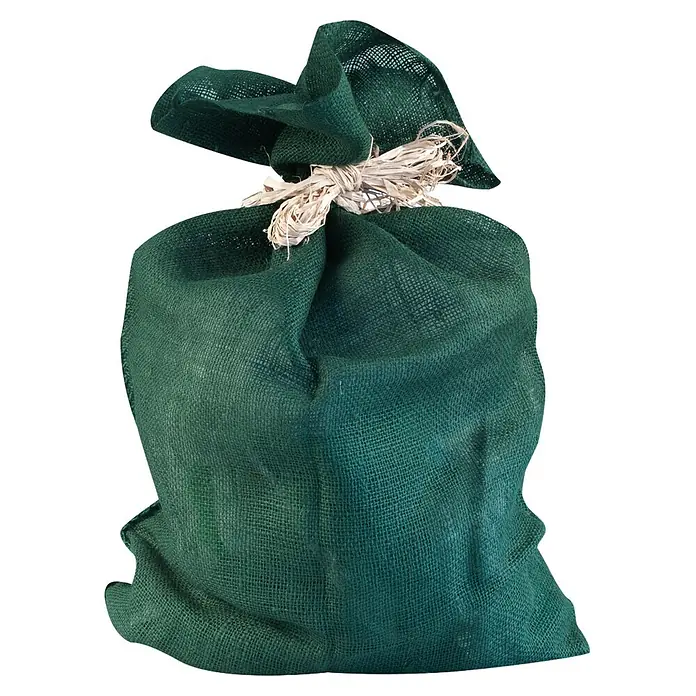 Windhager Gartensack - L x B: 100 x 70 cm, Grün - Grüner Jutesack, oben fest mit Naturstroh zugeschnürt.