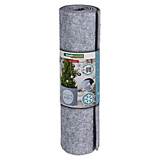 Windhager Dekoartikel Topfschutz Hello Winter (Grau, Frostschutz, Länge: 25 cm, Rund)