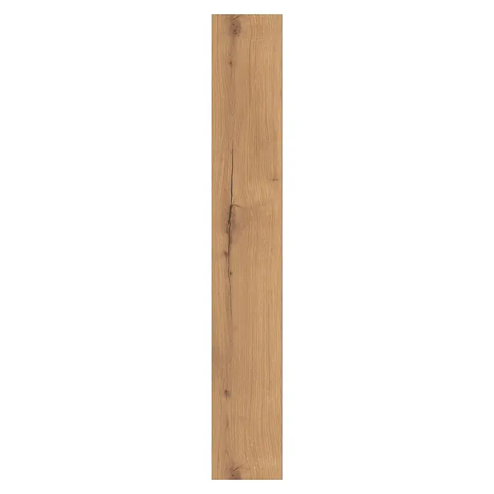 Parador Designboden Modular One - Eiche Trento Rustikal, Landhausdiele, 1.285 x 194 x 8 mm - Hellbraune Holzplatte mit natürlicher Maserung und sichtbaren Ästen.
