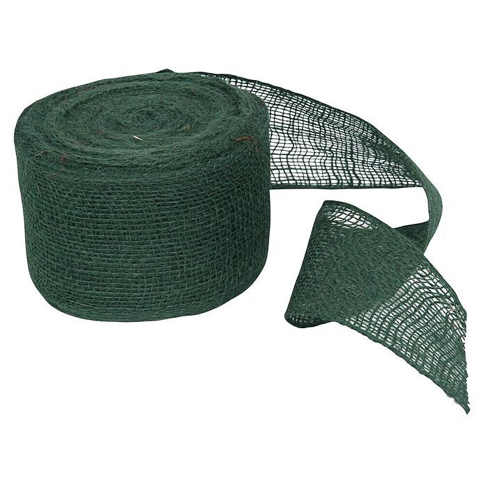 Windhager Jute-Gewebematte Wickelstreifen (L x B: 25 m x 10 cm, Grün)