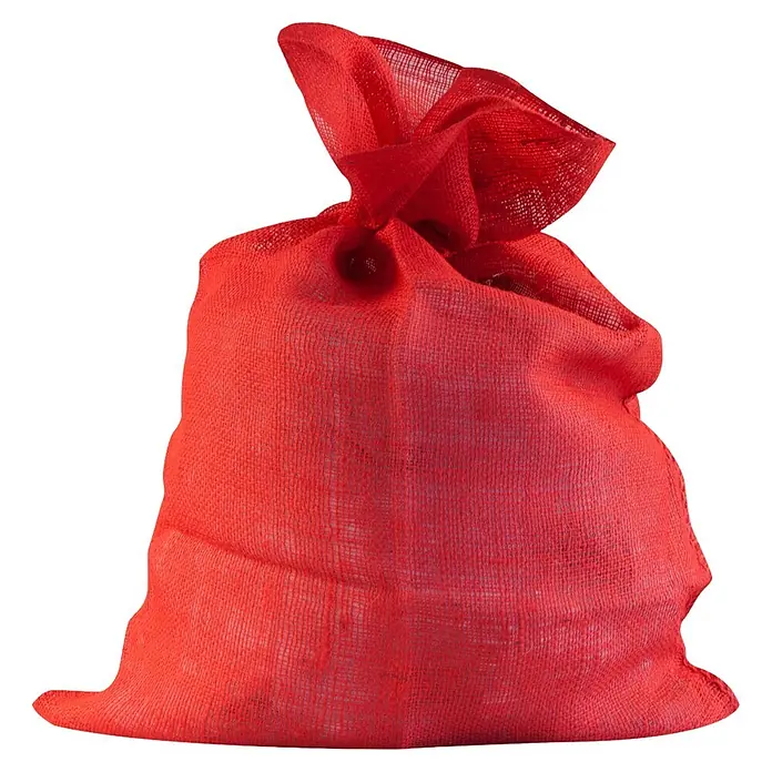 Windhager Gartensack - L x B: 100 x 70 cm, Rot - Roter Netzbeutel, oben zugebunden, aus gewebtem Stoff. Ideal für Geschenke, Obst oder Lagerung.