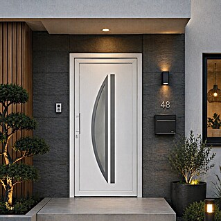 Solid Elements Haustür K-403 (110 x 210 cm, DIN Anschlag: Links, Weiß)