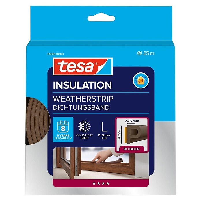 tesa MOLL P-Profildichtung (Braun, 25 m)