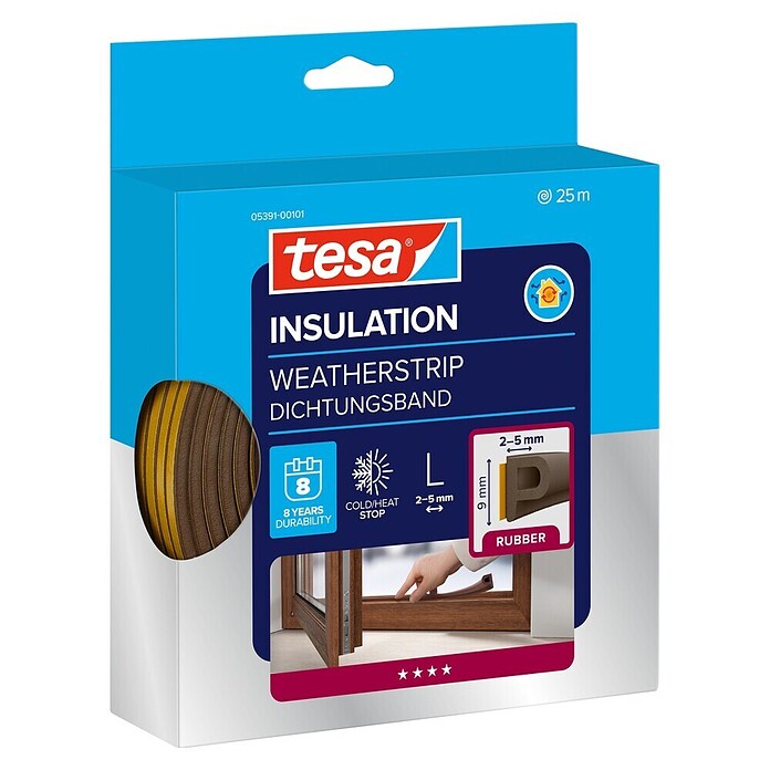 tesa MOLL P-Profildichtung (Braun, 25 m)