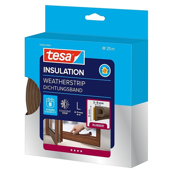 tesa MOLL P-Profildichtung (Braun, 25 m)