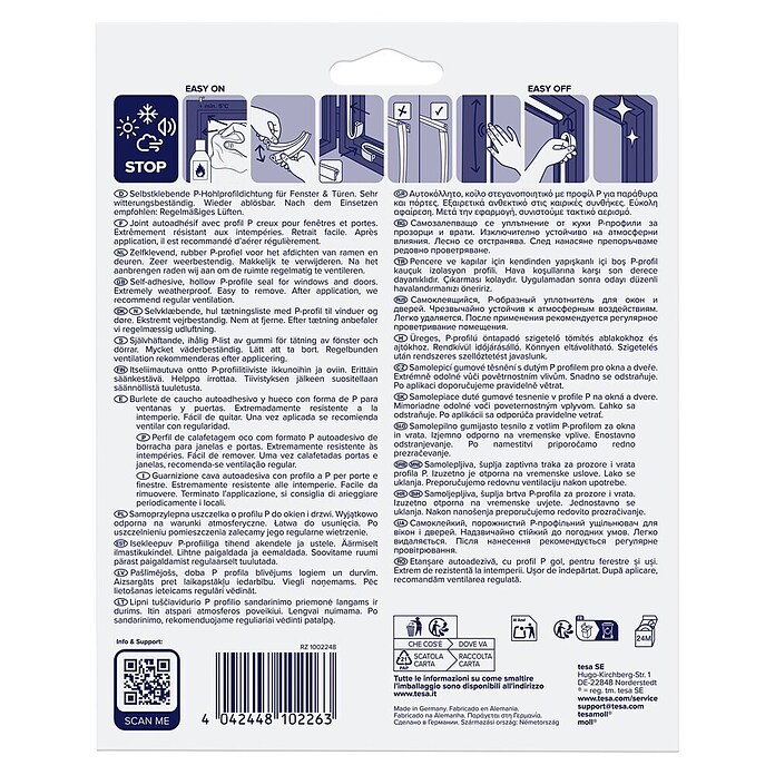 tesa MOLL P-Profildichtung (Braun, 25 m)