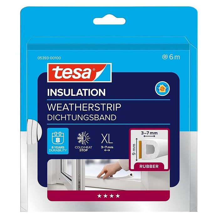 tesa MOLL D-Profil-Dichtung (Weiß, 6 m)