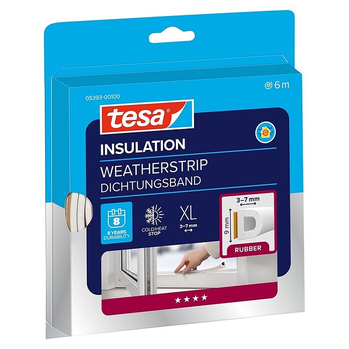 tesa MOLL D-Profil-Dichtung (Weiß, 6 m)