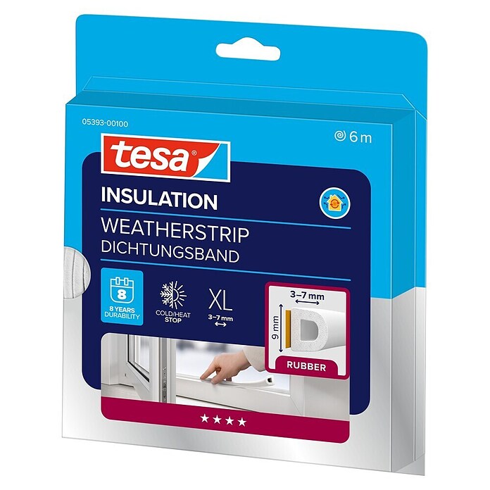 tesa MOLL D-Profil-Dichtung (Weiß, 6 m)