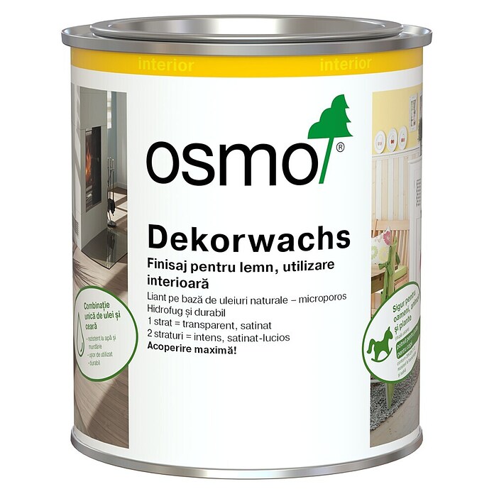 Osmo Dekorwachs (Farblos, 750 ml, Seidenglänzend, Naturöl-Wachs-Basis)